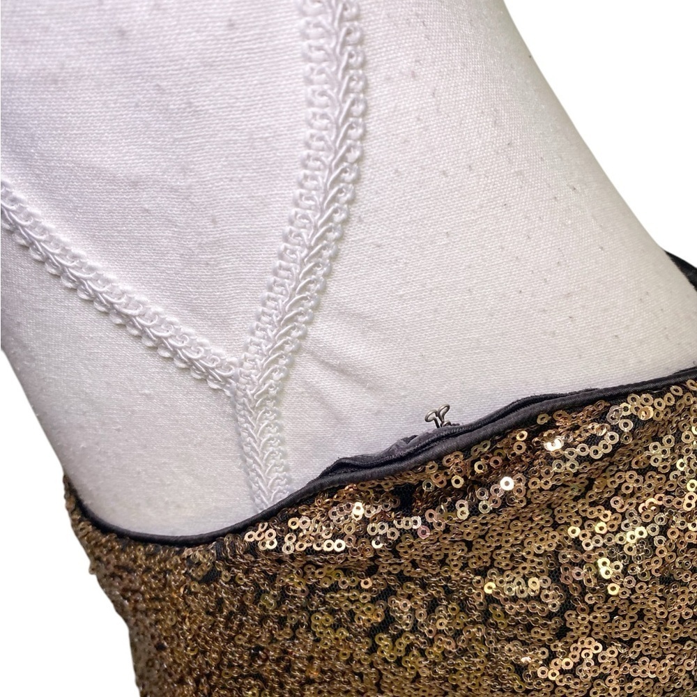 Gold Sequin Strapless Gown - Picture 5 of 15